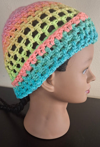 Pastel Rainbow Mesh Hat