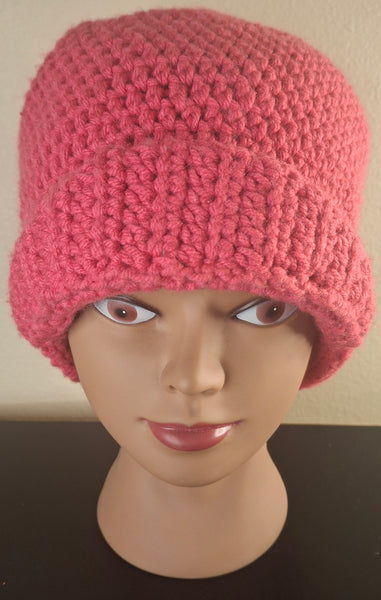 Hot Pink Beanie w/brim