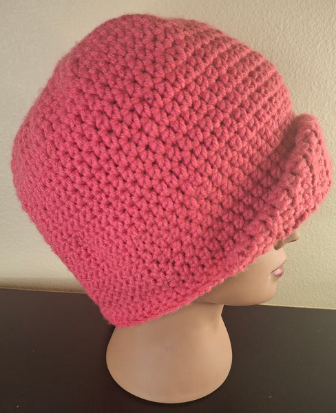 Hot Pink Beanie w/brim