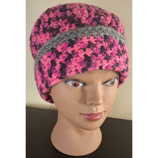 Pink and black cap
