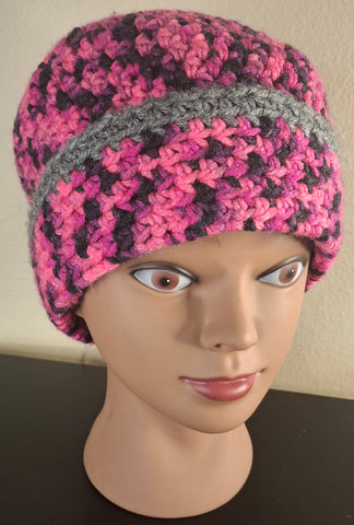Pink and black cap