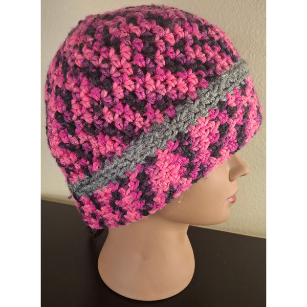 Pink and black cap