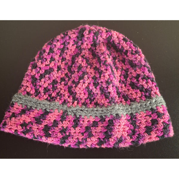 Pink and black cap