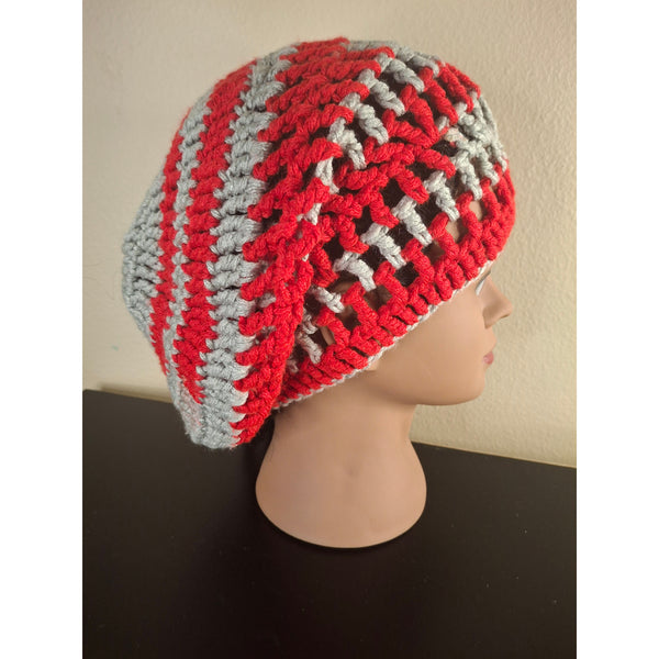 Red and Gray Mesh Tam