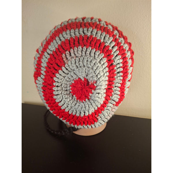 Red and Gray Mesh Tam