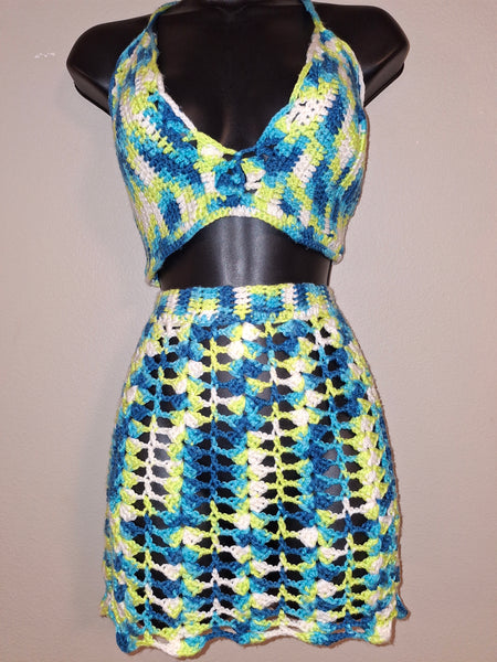 Hot  Summer Halter and Skirt Set