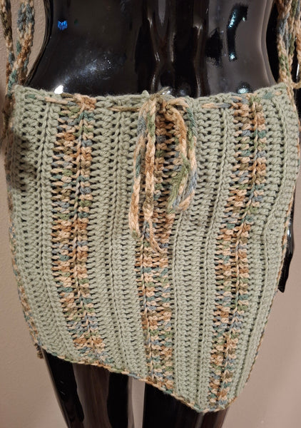 Green and Tan Crop Fit W/Ruffle Hat