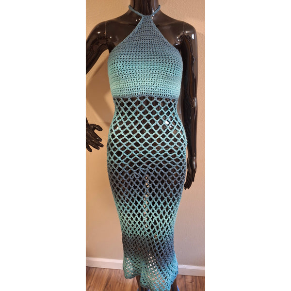 Sea Blue Mesh Beach Cover