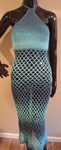 Sea Blue Mesh Beach Cover