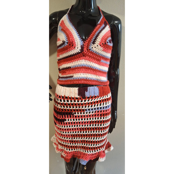 Red White and Blue Skirt and Halter Set