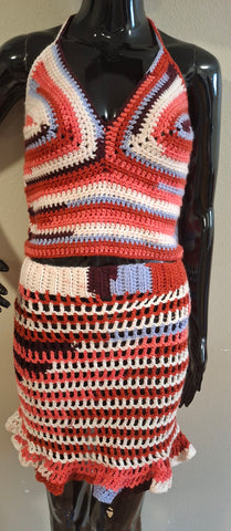Red White and Blue Skirt and Halter Set