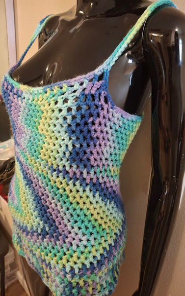 Mesh Blue  Tank Top