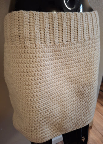 Cream Fitted Skirt