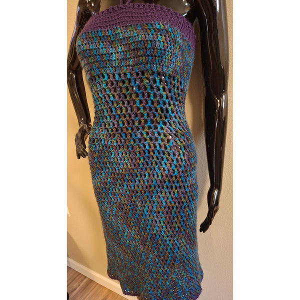 Royal Purple Mesh Dress