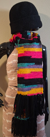 Neon and black Scarf Set