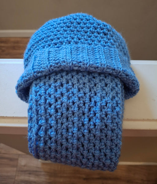 Baby Blue Fitted Cap with Matching Scarf
