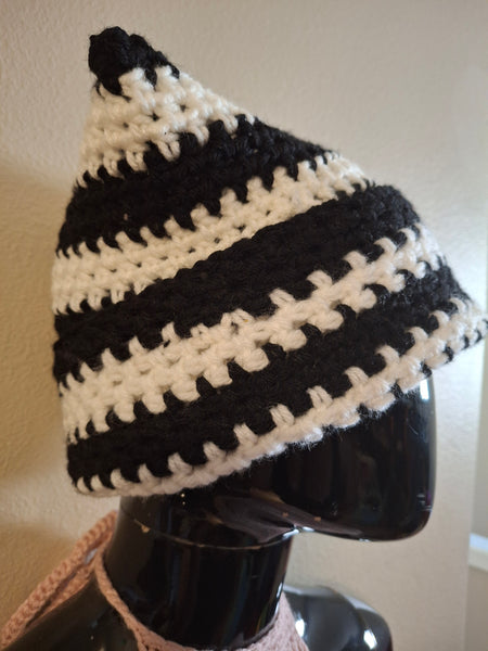 Black and White Cat Ear Cap