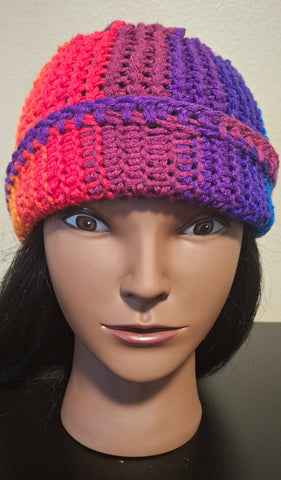 Rainbow Tunisian Beenie