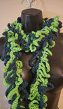 Blue and Green Fringe Scarf