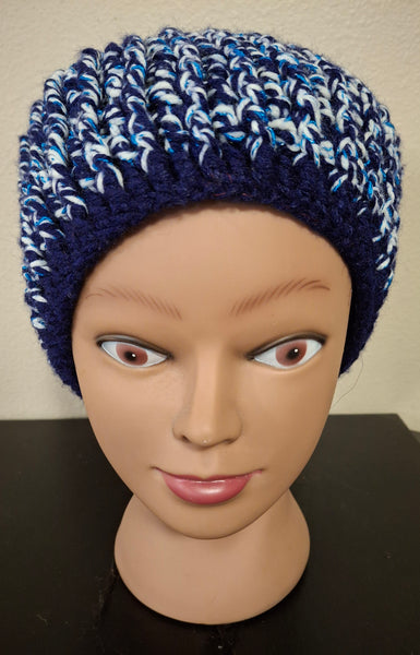 Blue Fitted Beanie