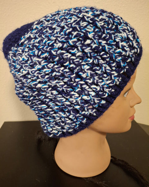 Blue Fitted Beanie