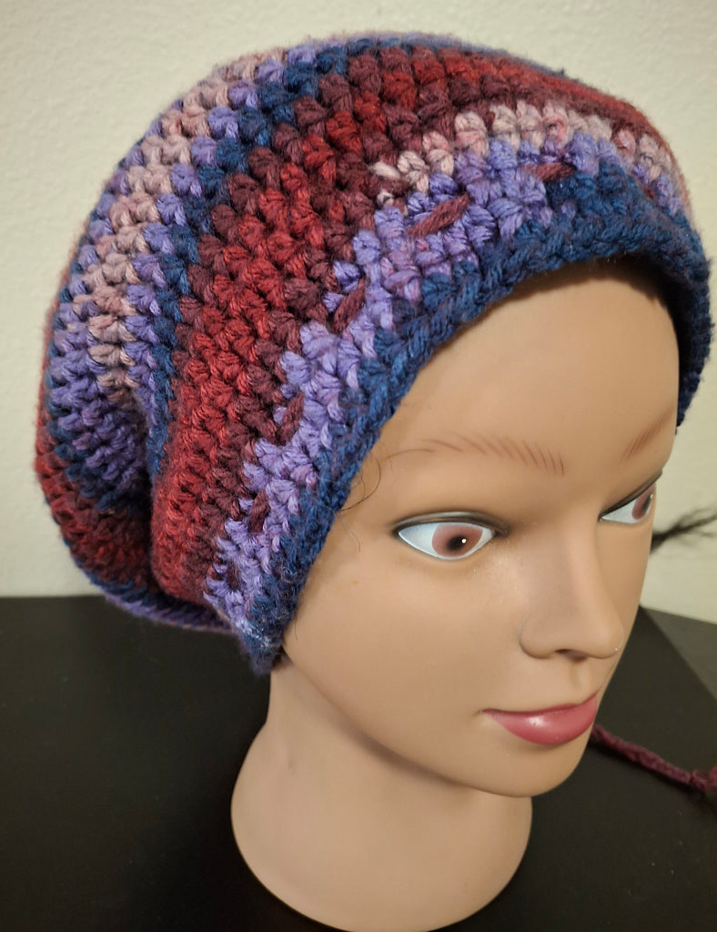 New! Burgundy, Blue, Purple "Slouch Beanie"