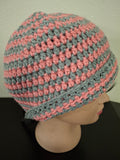 Pink and Gray Fitted Beanie