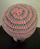 Pink and Gray Fitted Beanie