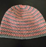 Pink and Gray Fitted Beanie