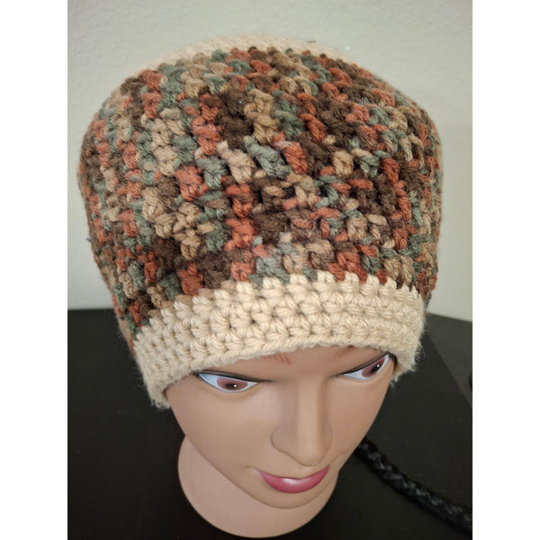 Tan and Brown Winter Cap