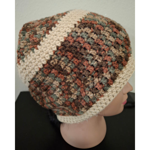 Tan and Brown Winter Cap