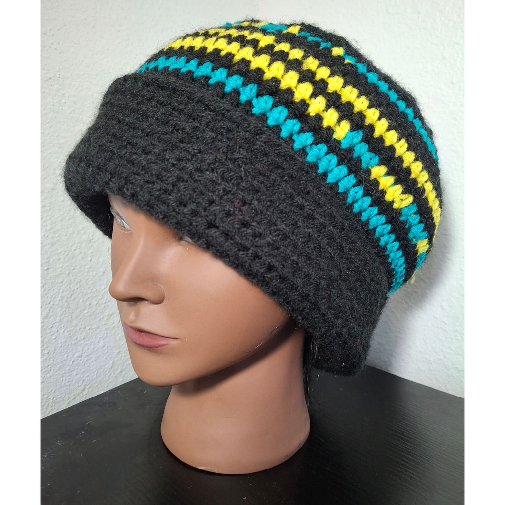 Black and Neon Beanie