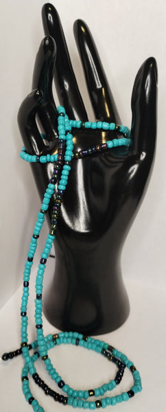 Aquamarine Waist Bead set