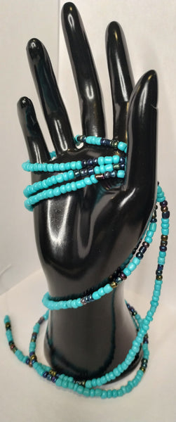 Aquamarine Waist Bead set