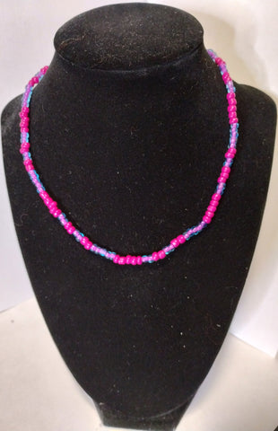 Pink and Purple Necklace and Bracelet