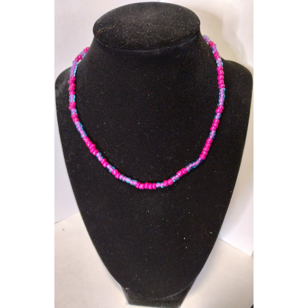 Pink and Purple Necklace and Bracelet