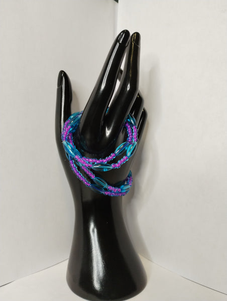Purple and Blue Bracelets