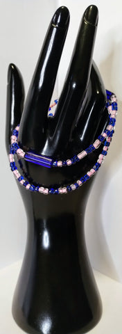 Pink and Blue bracelets