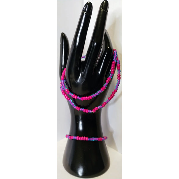 Pink and Purple Necklace and Bracelet