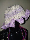 Lavender and Cream Ruffle Hat