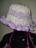 Lavender and Cream Ruffle Hat