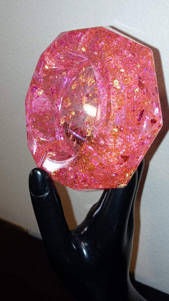 Hot Pink and Gold Ashtray