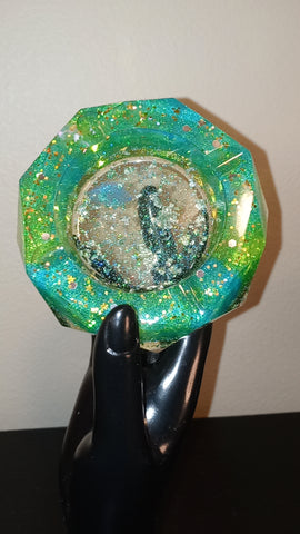 Green and Gold Ashtray