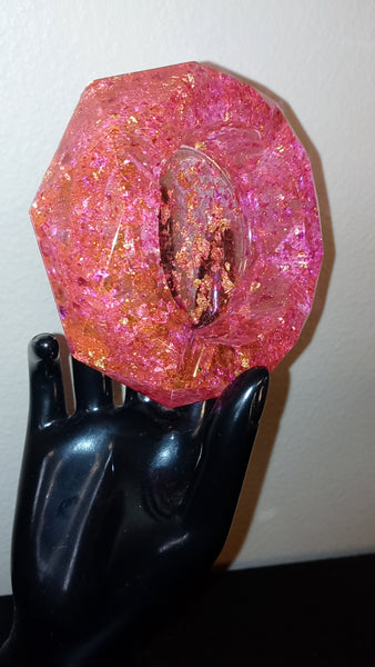 Hot Pink and Gold Ashtray