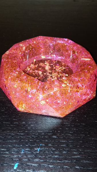 Hot Pink and Gold Ashtray