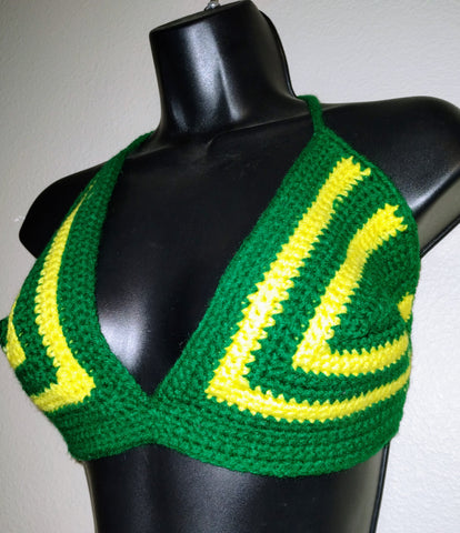 Green and Yellow Bikini Top