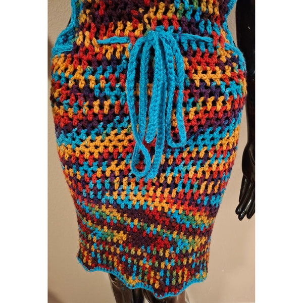 Vibrant Multicolored Halter Dress