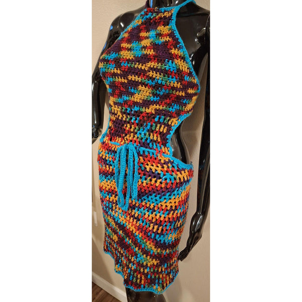Vibrant Multicolored Halter Dress