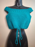 Teal Cropped Halter