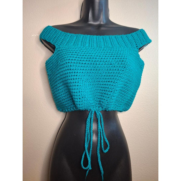 Teal Cropped Halter